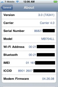 iPhone 3G OS 3.0 Unlock