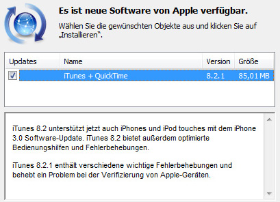 iTunes Update 8.2.1