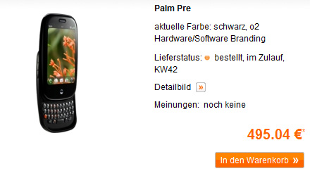 Palm Pre bei simyo