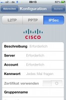 iPhone VPN-Einstellungen