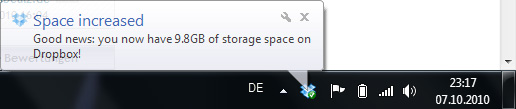 Dropbox Speicherplatz verdoppelt