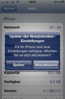 iPhone 4: Update der Netzbetreiber Einstellungen