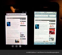 LG E900 Optimus 7 und iPhone 4 im Darstellungsvergleich