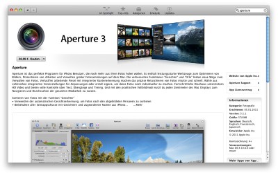 Aperture 3 im Mac App Store