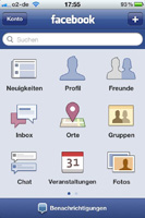 Facebook Orte auf dem iPhone