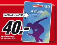 iTunes Karten Aktion Media Markt