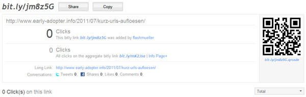 bit.ly Kurz-URL Statistik