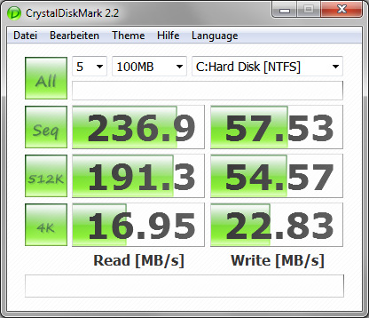 CrystalDiskMark 2.2 vor PC Upgrade