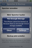 iCloud: Zu wenig Speicherplatz