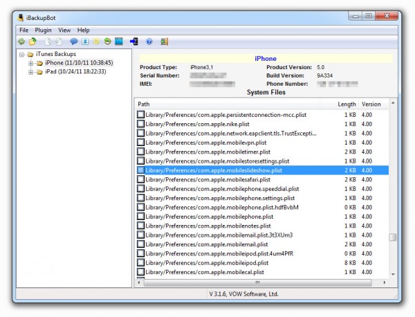 iBackupBot com.apple.mobileslideshow.plist