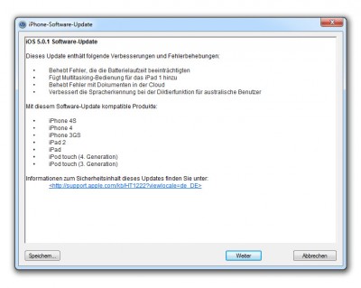 iOS 5.0.1. Neuerungen