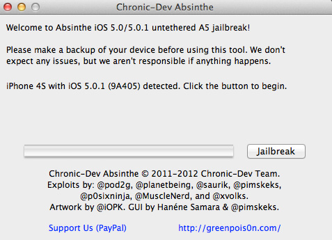 Absinthe untethered Jailbreak Tool