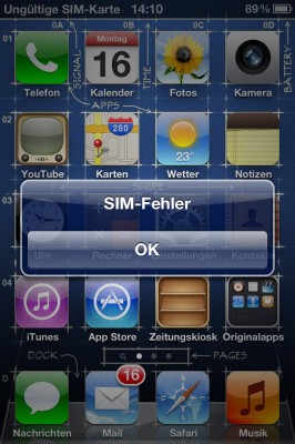 iPhone 4S SIM-Fehler