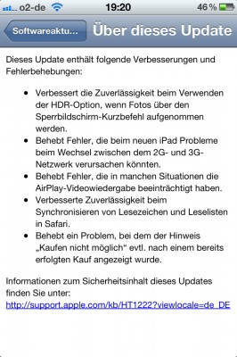 iOS 5.1.1 Änderungen