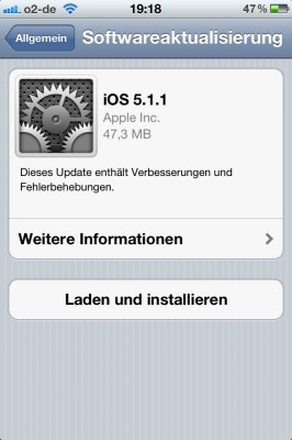 iOS 5.1.1 auf dem iPhone 4