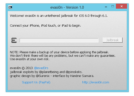 evasi0n iOS 6.1 untethered Jailbreak