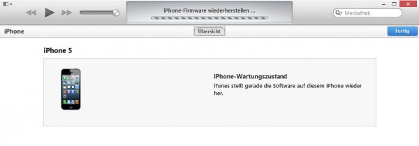 iPhone im Wartungszustand / Wiederherstellung