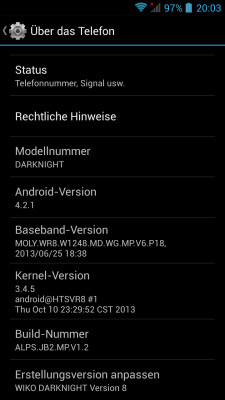Wiko Darknight Android 4.2.1