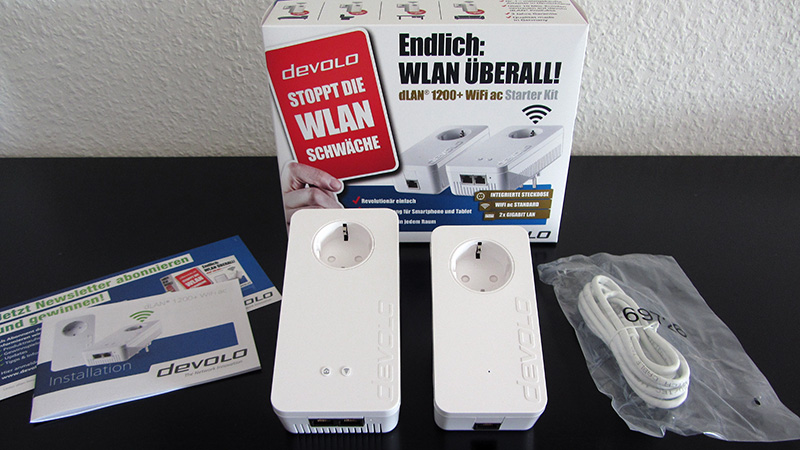 devolo dLAN 1200+ WiFi ac Starter Kit Lieferumfang